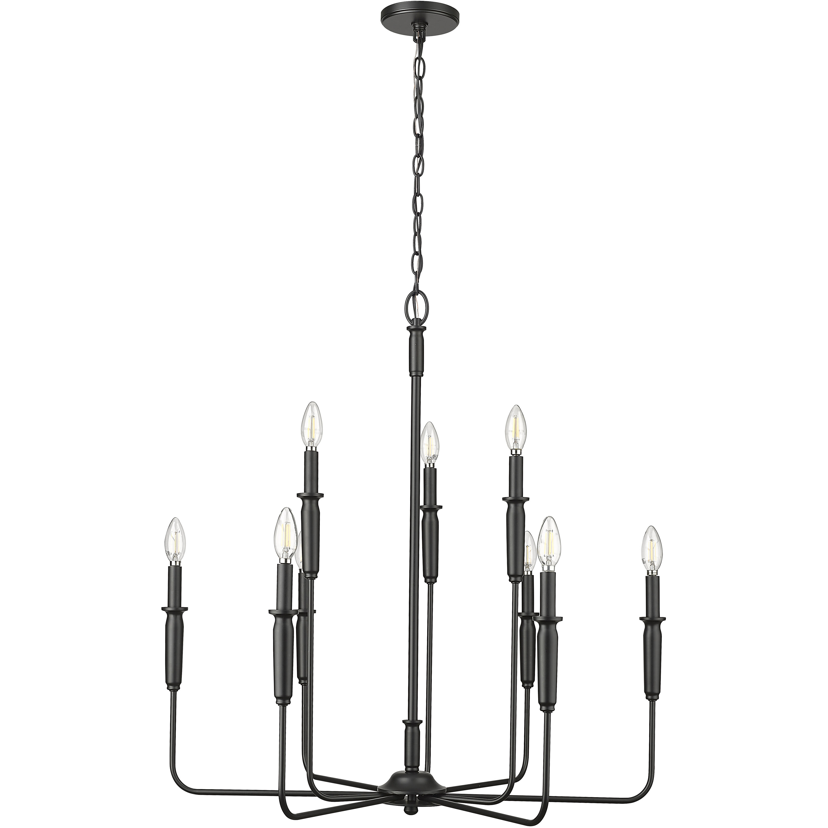 Savanne 9 Light 32 inch Matte Black Chandelier Ceiling Light